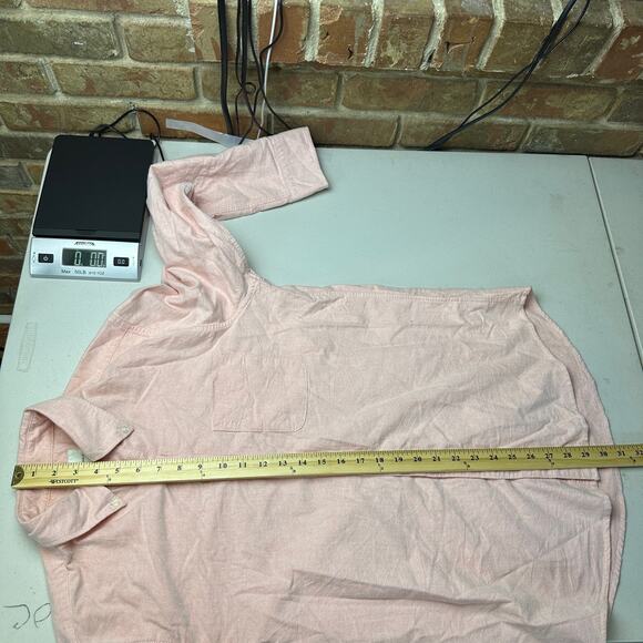 American Eagle Long Sleeve Button Down Shirt Size Medium Pink 100% Cotton - Picture 8 of 9